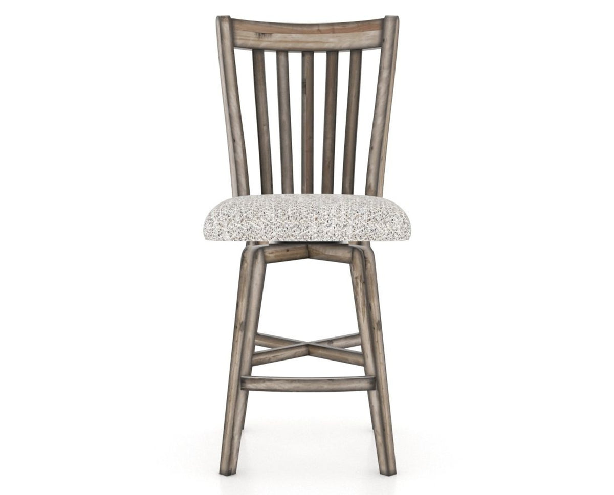 Canadel Champlain Swivel Counter Stool 7119 in FP Crypton® and 72 Heritage Nature, front view