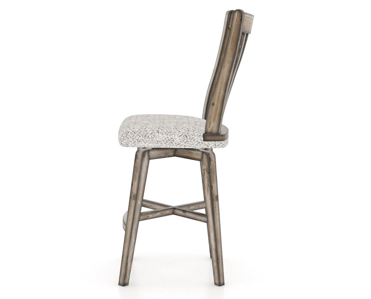 Canadel Champlain Swivel Counter Stool 7119 in FP Crypton® and 72 Heritage Nature, side view