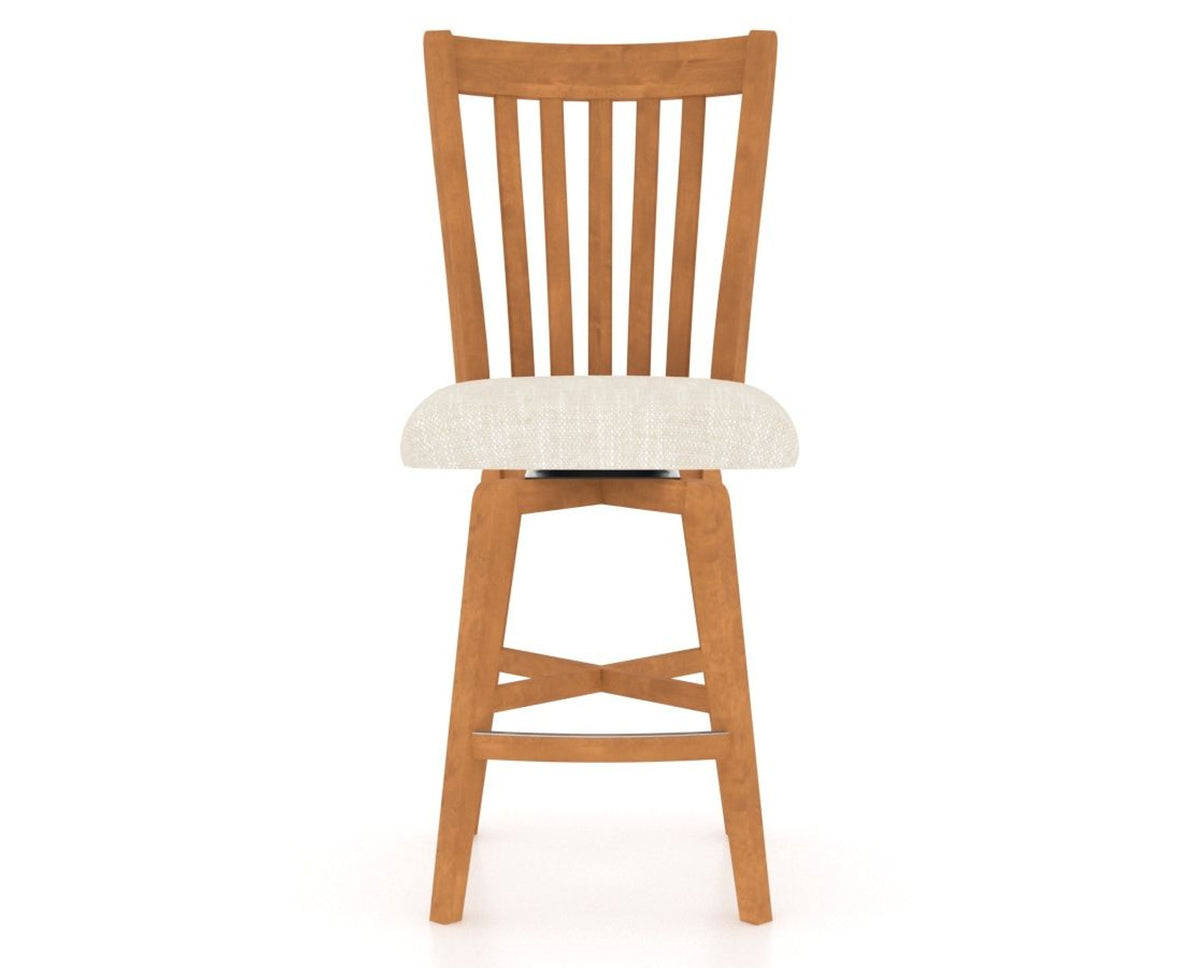 Canadel Swivel Counter Stool 7119 in FT InsideOut® and 01 Honey Washed, front view