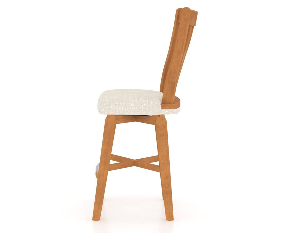 Canadel Swivel Counter Stool 7119 in FT InsideOut® and 01 Honey Washed, side view