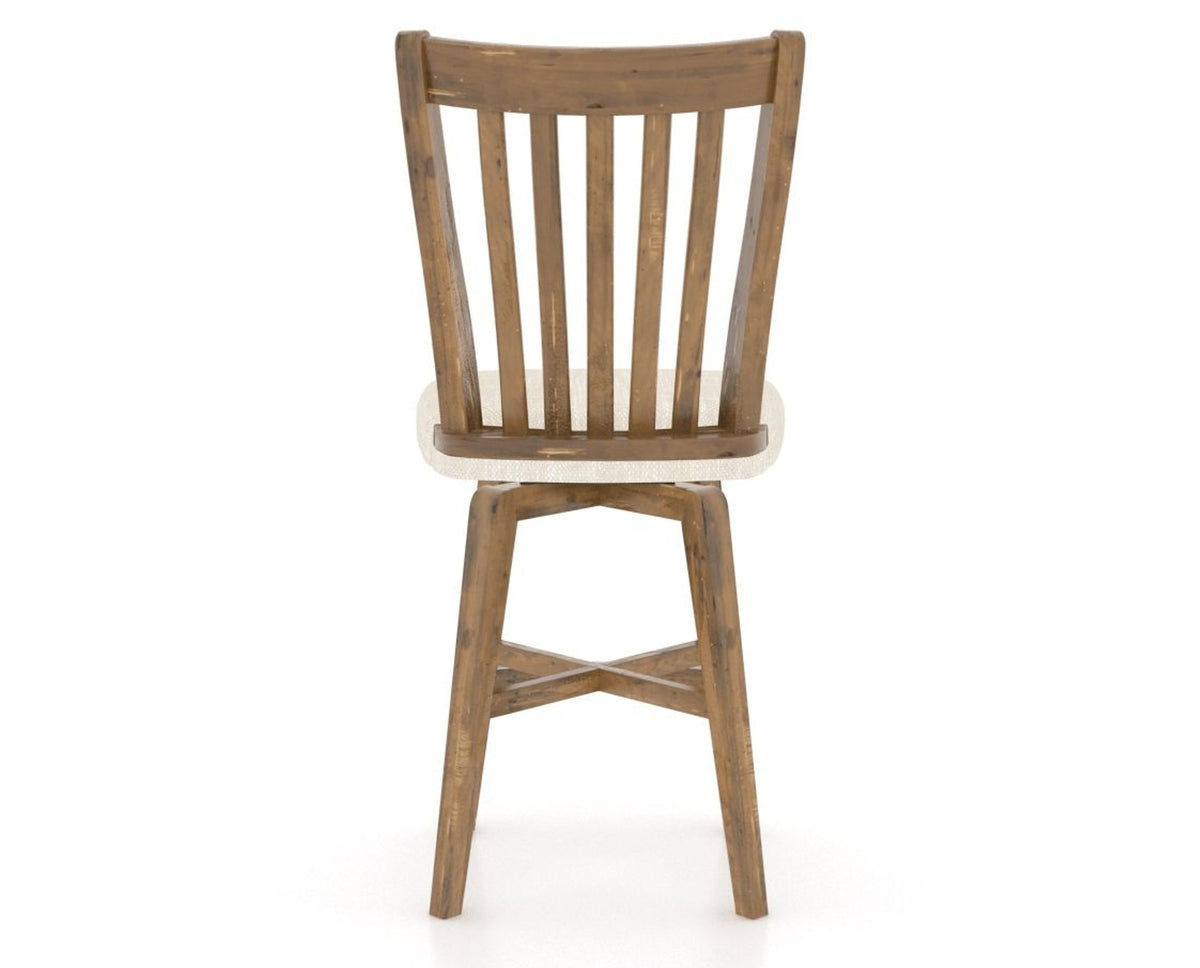 Canadel Champlain Swivel Counter Stool 7119 in FT InsideOut® and 03 Oak Washed, back view