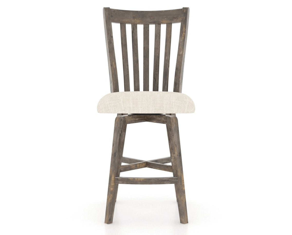 Canadel Champlain Swivel Counter Stool 7119 in FT InsideOut® and 08 Shadow, front view