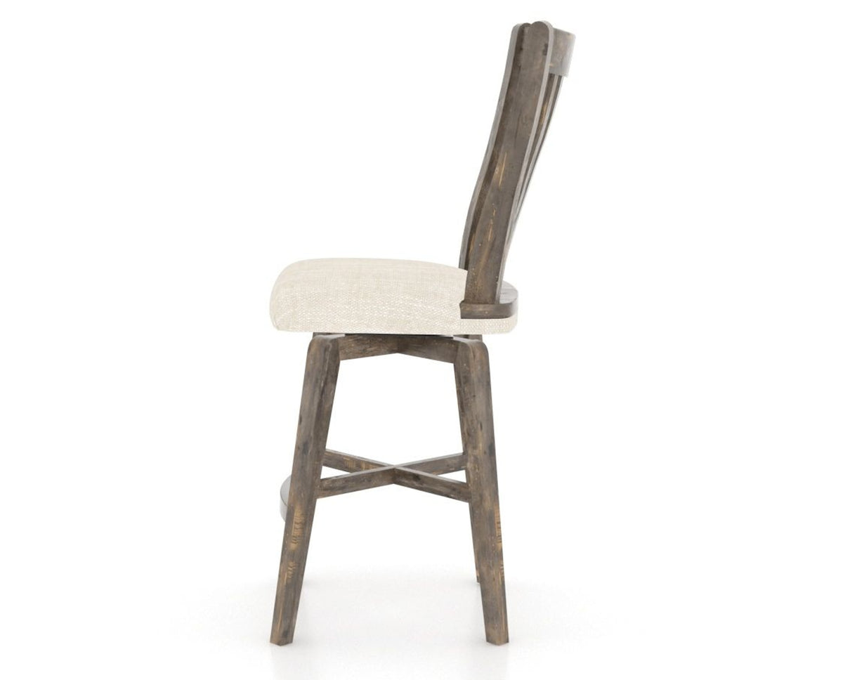 Canadel Champlain Swivel Counter Stool 7119 in FT InsideOut® and 08 Shadow, side view