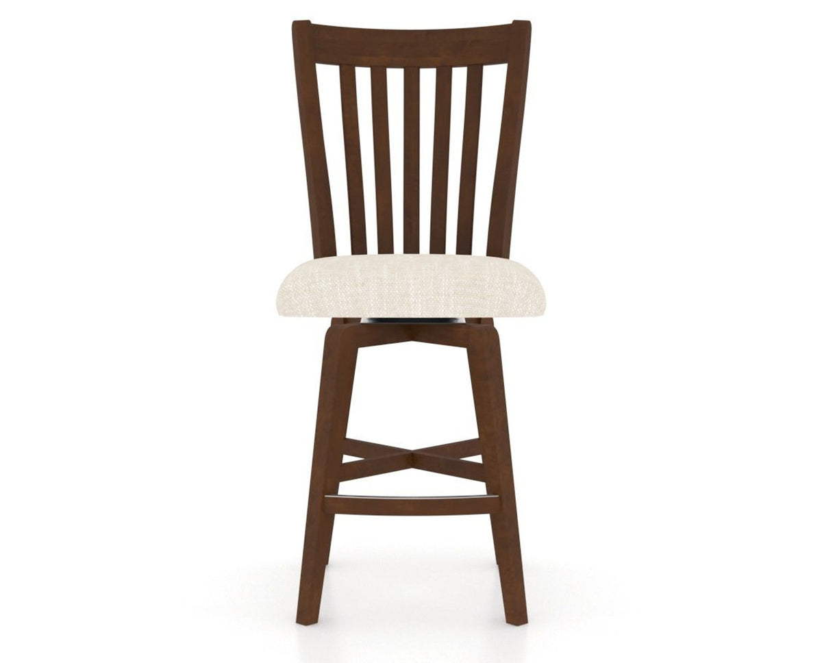 Canadel Swivel Counter Stool 7119 in FT InsideOut® and 19 Cognac Washed, front view