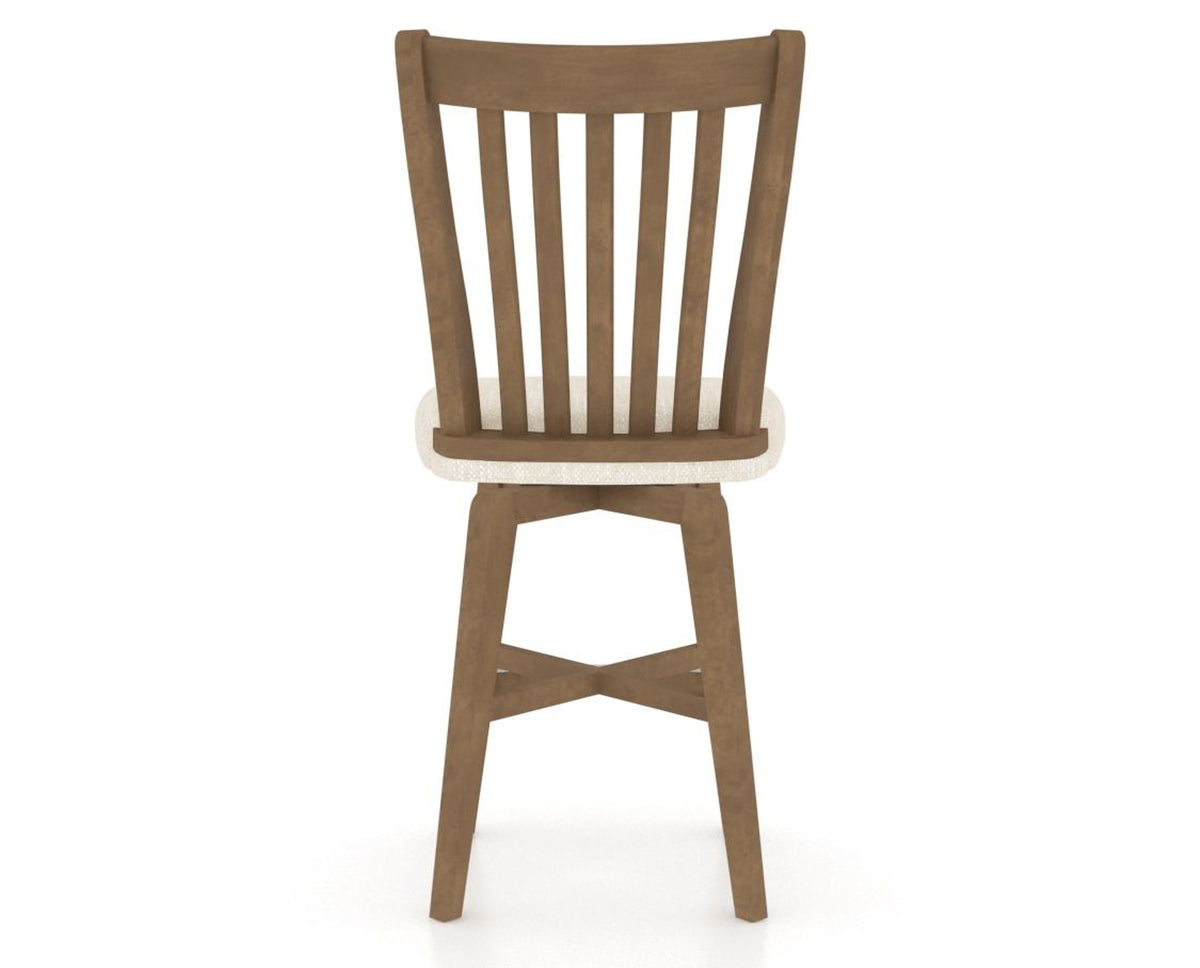 Canadel Swivel Counter Stool 7119 in FT InsideOut® and 25 Pecan Washed, back view