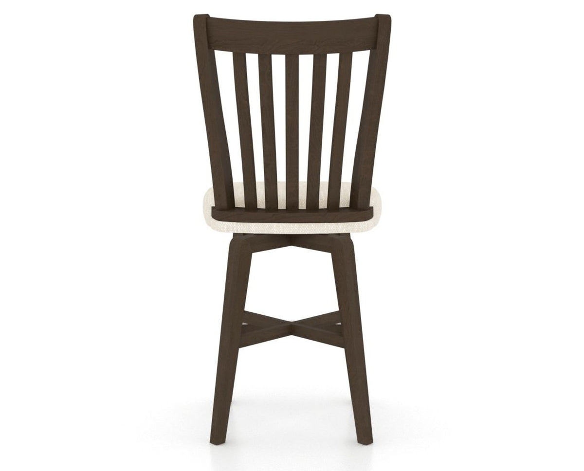 Canadel Swivel Counter Stool 7119 in FT InsideOut® and 29 Hazelnut Washed, back view