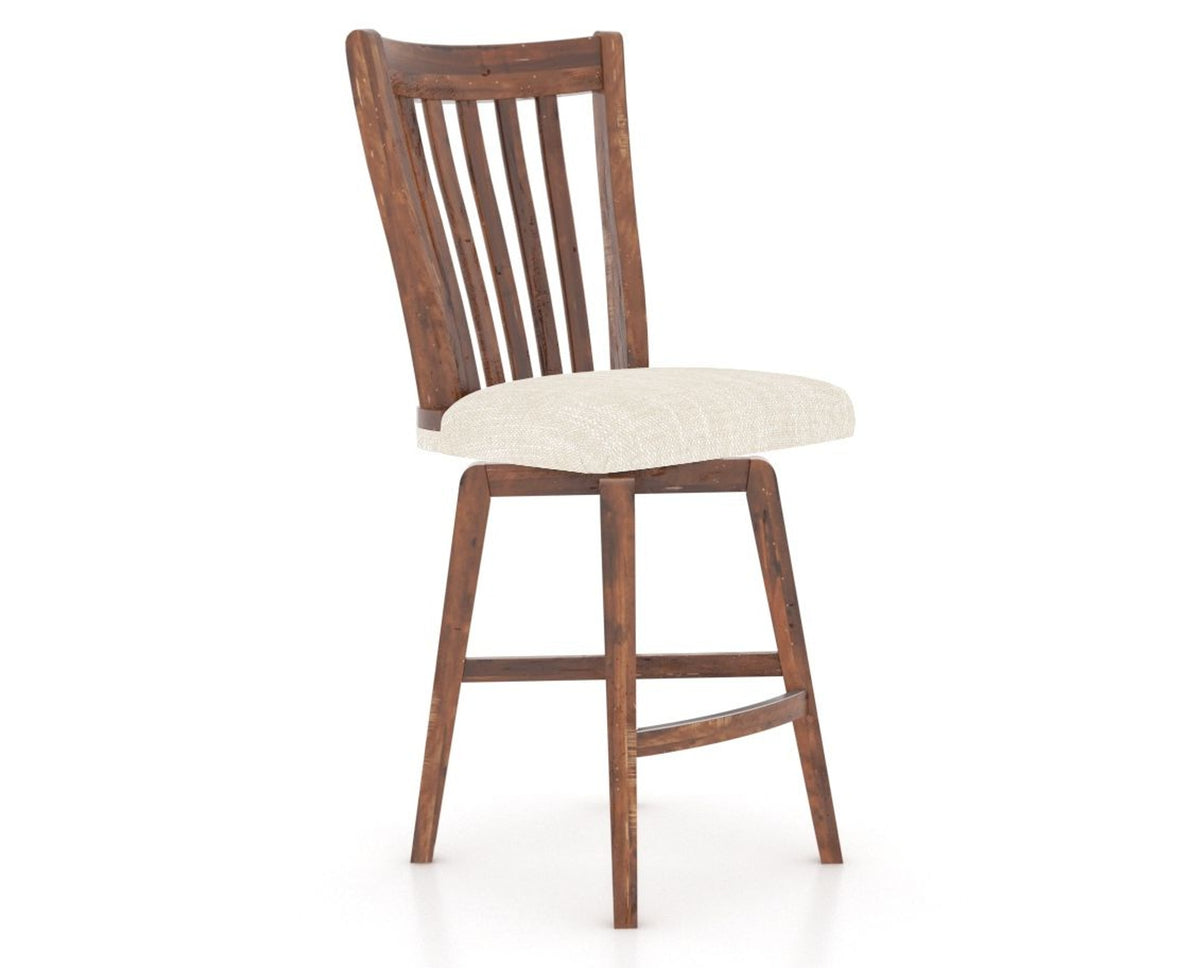 Canadel Champlain Swivel Counter Stool 7119 in FT InsideOut® and 33 Spice Washed, three-quarter view