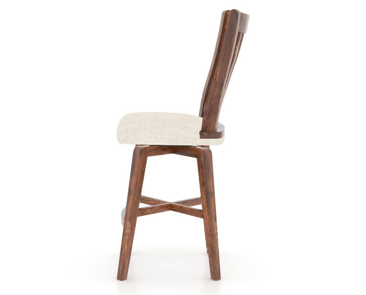 Canadel Champlain Swivel Counter Stool 7119 in FT InsideOut® and 33 Spice Washed, side view