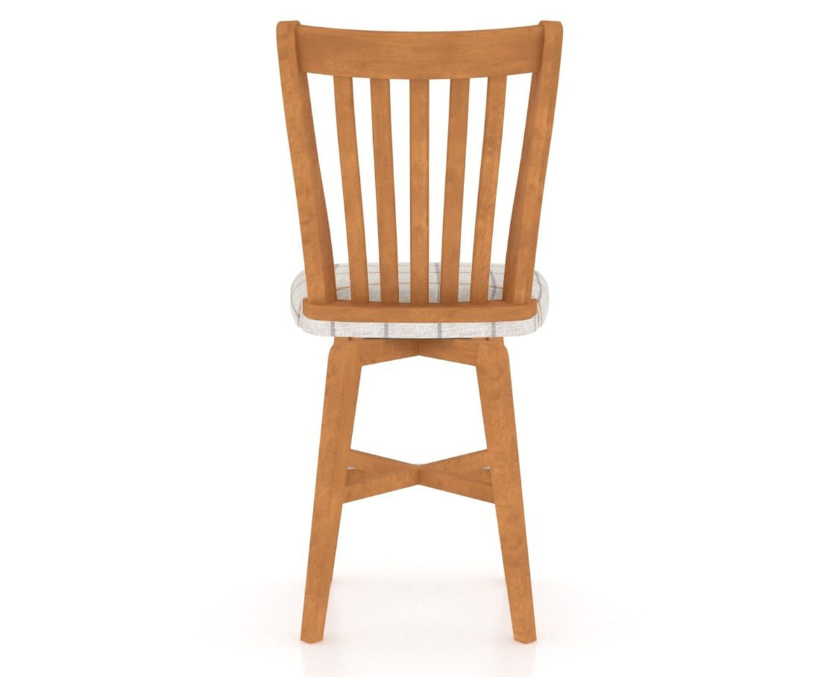 Canadel Swivel Counter Stool 7119 in OZ Fabric and 01 Honey Washed, back view