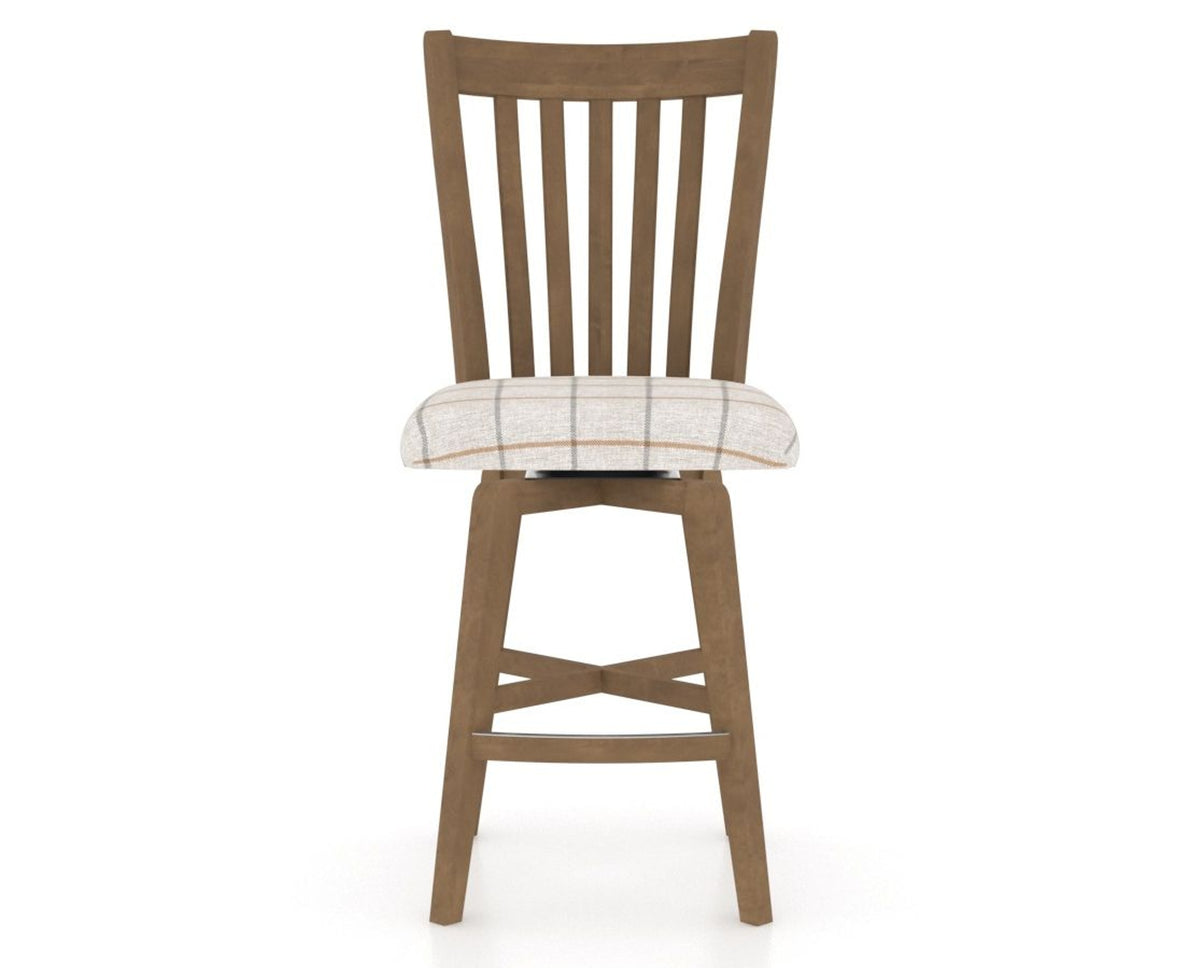 Canadel Swivel Counter Stool 7119 in OZ Fabric and 25 Pecan Washed, front view