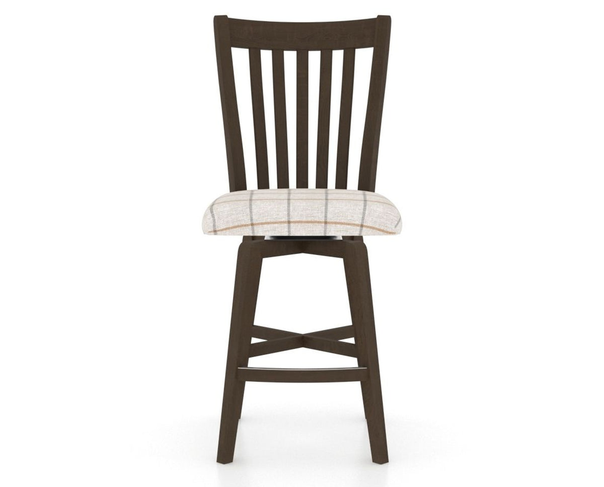 Canadel Swivel Counter Stool 7119 in OZ Fabric and 29 Hazelnut Washed, front view