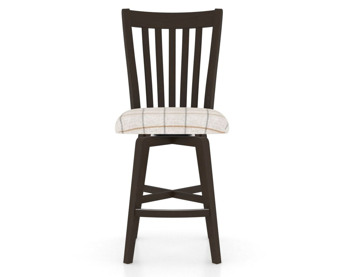 Canadel Swivel Counter Stool 7119 in OZ Fabric and 59 Davy's Grey, front view