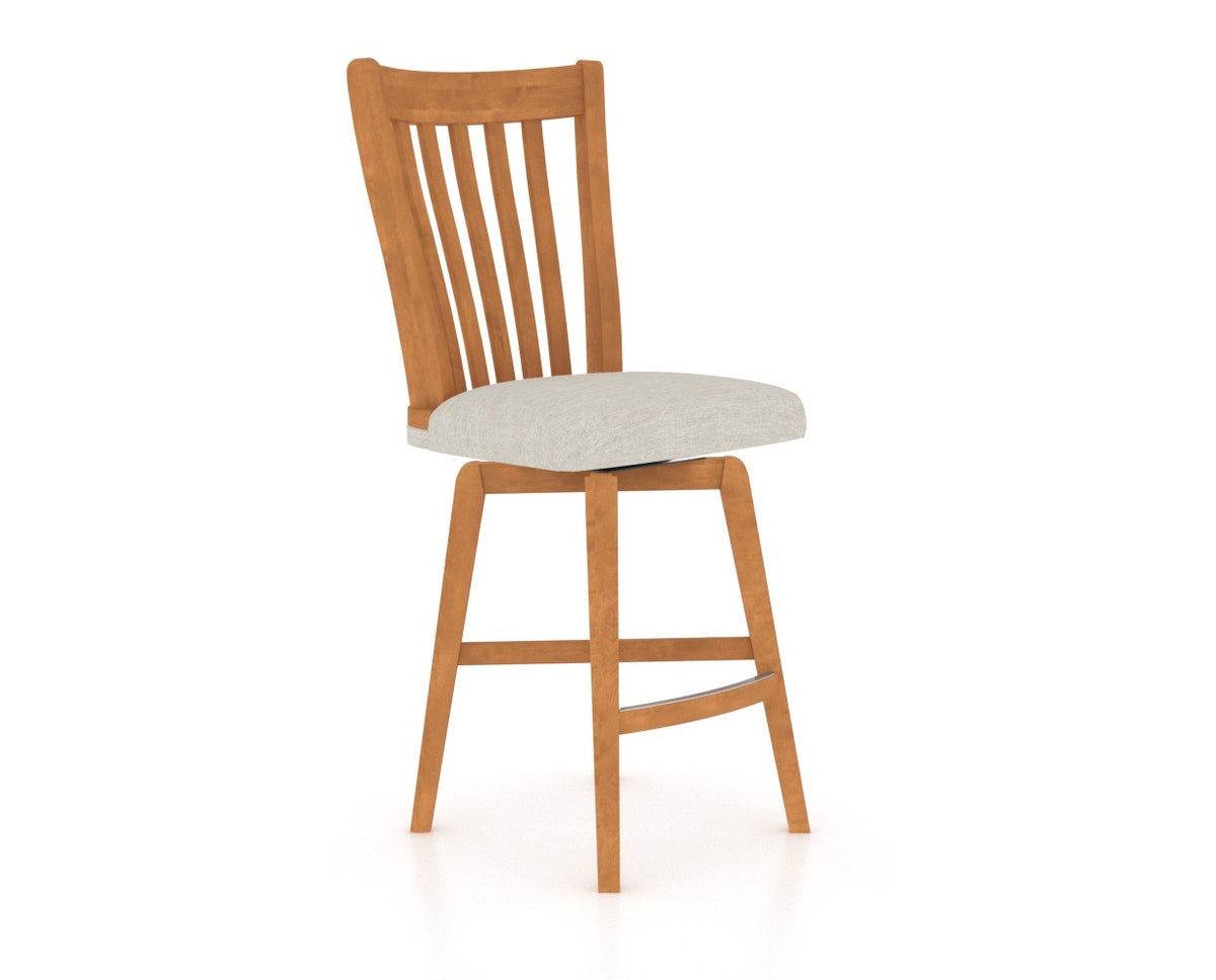 Canadel Core Counter Stool 7119 in Honey Washed and Fabric TB, three-quarter view