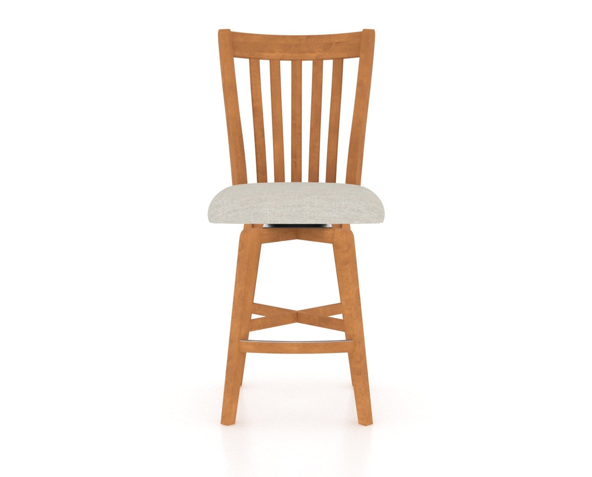 Canadel Swivel Counter Stool 7119 in Honey Washed and Fabric TB, front view
