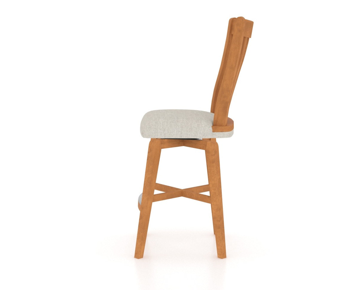 Canadel Core Counter Stool 7119 in Honey Washed and Fabric TB, side view
