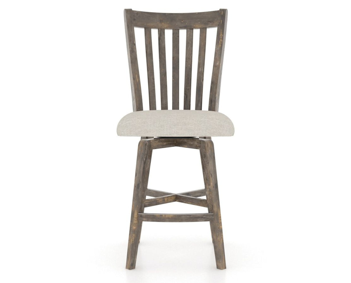 Canadel Champlain Swivel Counter Stool 7119 in TB Fabric and 08 Shadow, front view