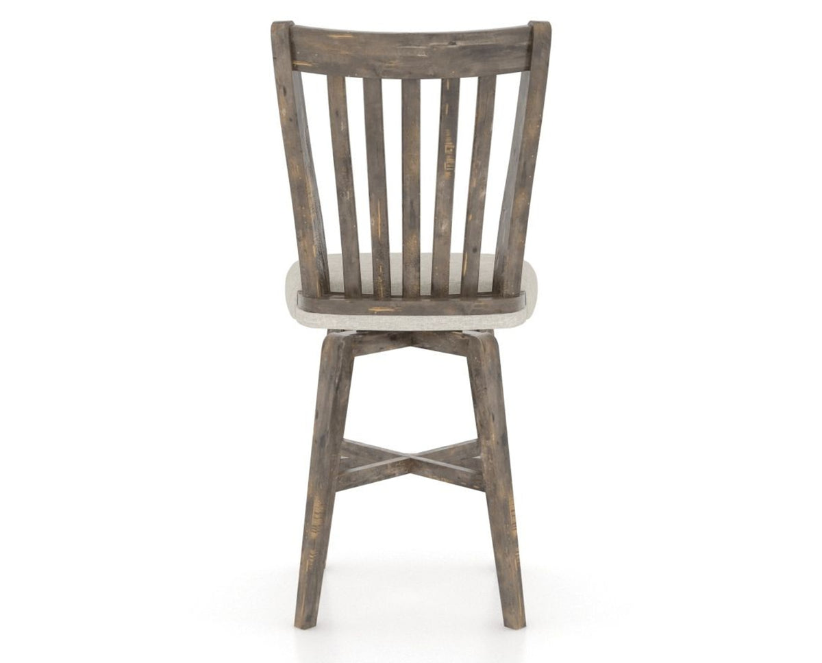 Canadel Champlain Swivel Counter Stool 7119 in TB Fabric and 08 Shadow, back view