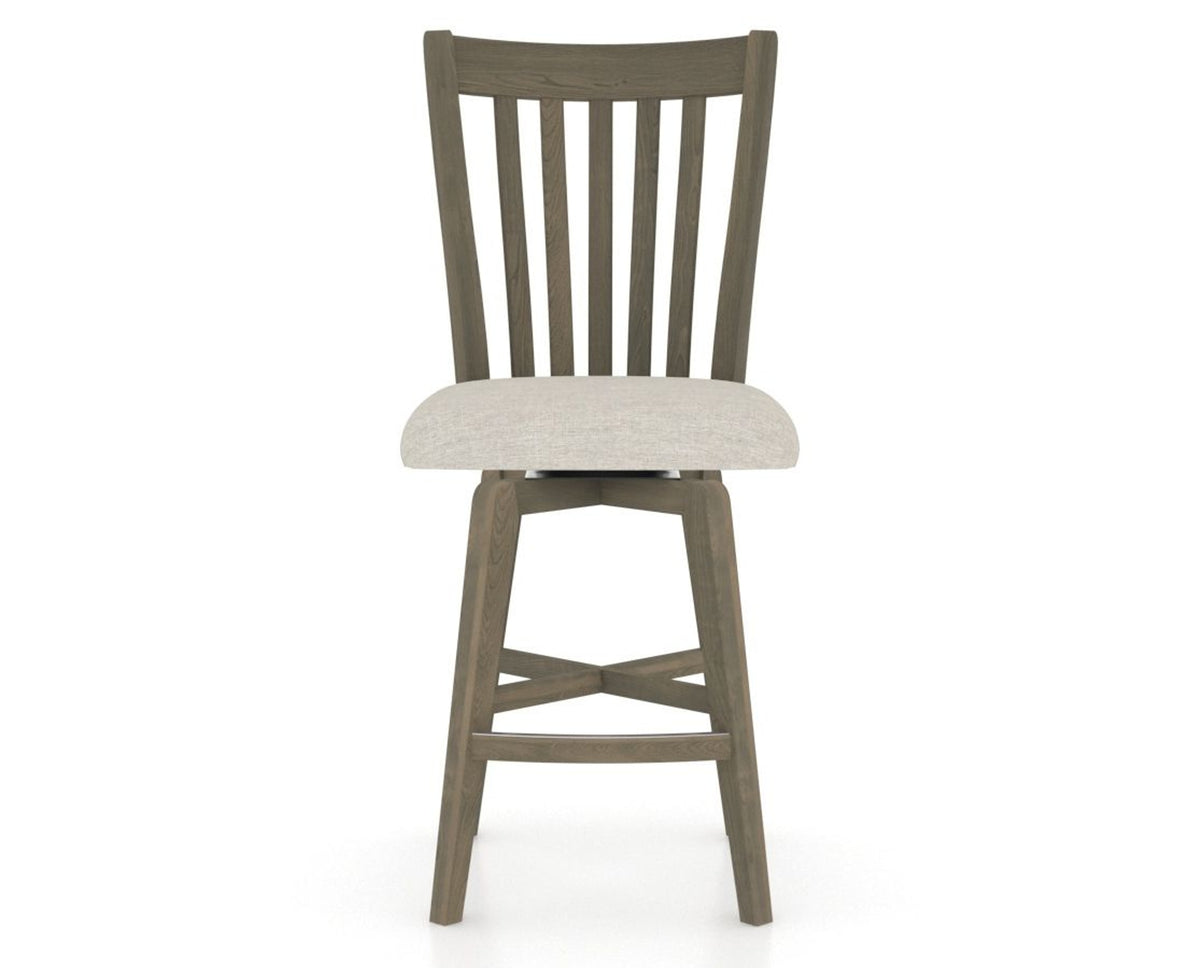 Canadel Swivel Counter Stool 7119 in TB Fabric and 08 Shadow, front view