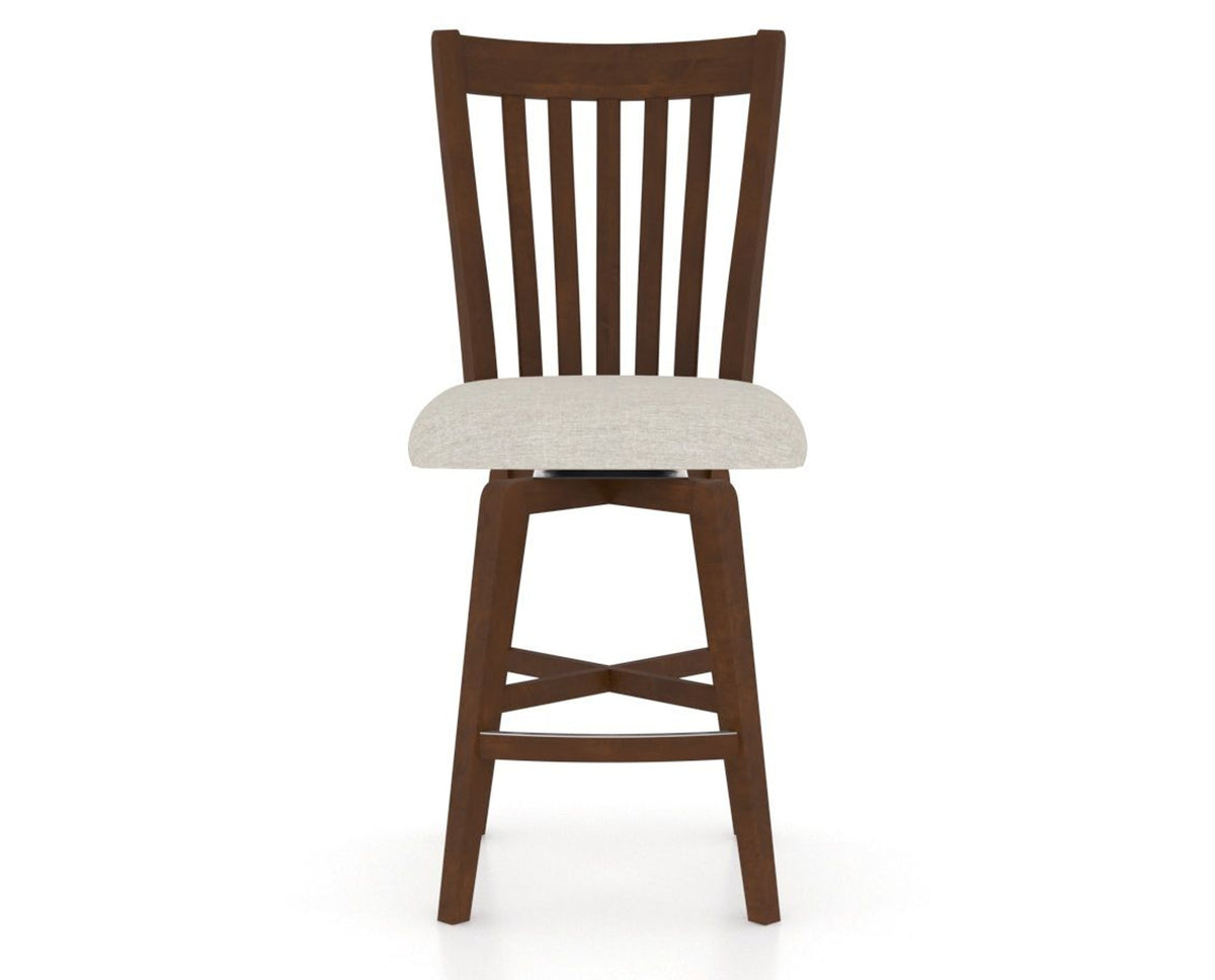 Canadel Swivel Counter Stool 7119 in TB Fabric and 19 Cognac Washed, front view