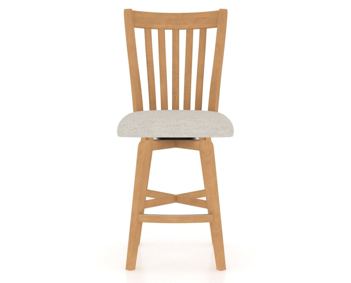 Canadel Swivel Counter Stool 7119 in TB Fabric and 20 Caramel Washed, front view