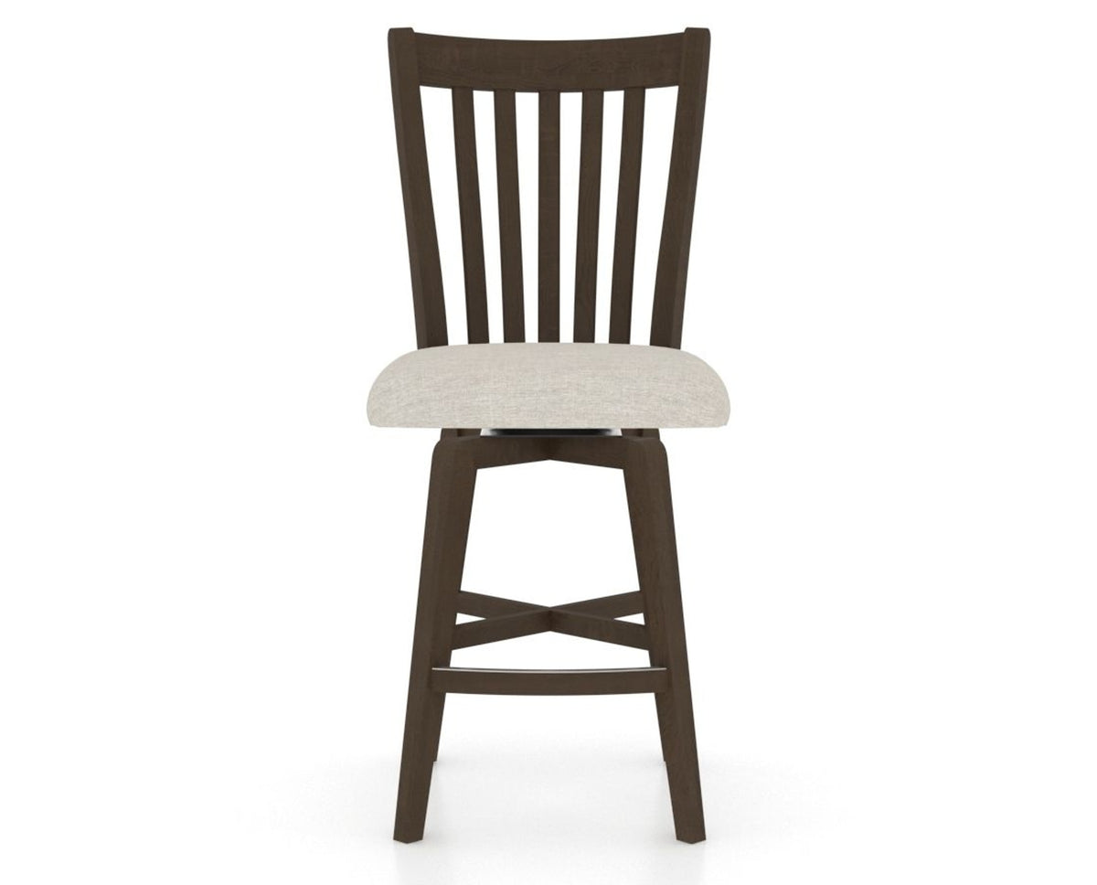 Canadel Swivel Counter Stool 7119 in TB Fabric and 29 Hazelnut Washed, front view
