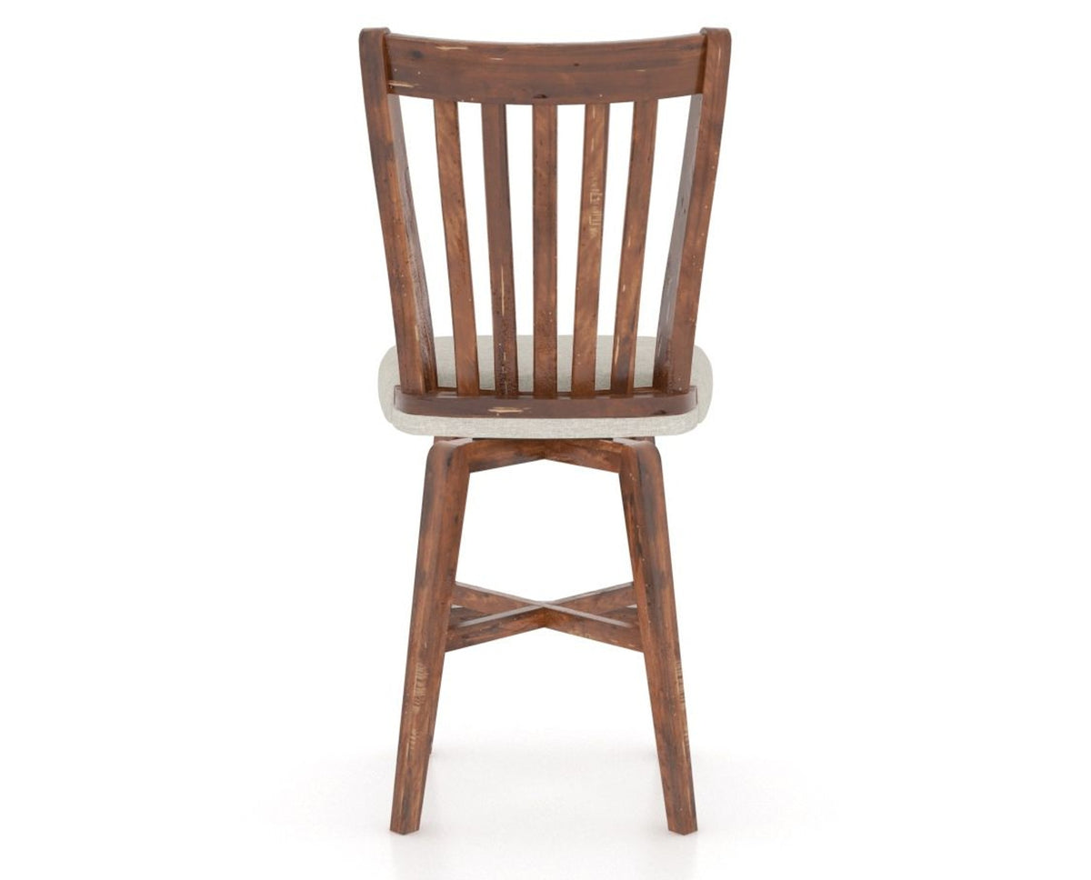 Canadel Champlain Swivel Counter Stool 7119 in TB Fabric and 33 Spice Washed, back view