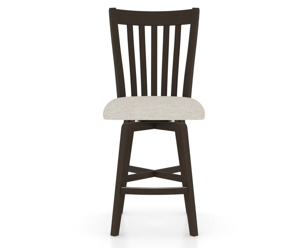 Canadel Swivel Counter Stool 7119 in TB Fabric and 59 Davy's Grey, front view