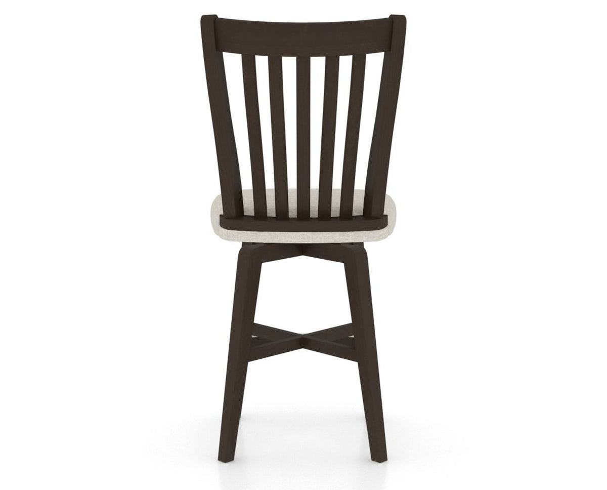 Canadel Swivel Counter Stool 7119 in TB Fabric and 59 Davy's Grey, back view