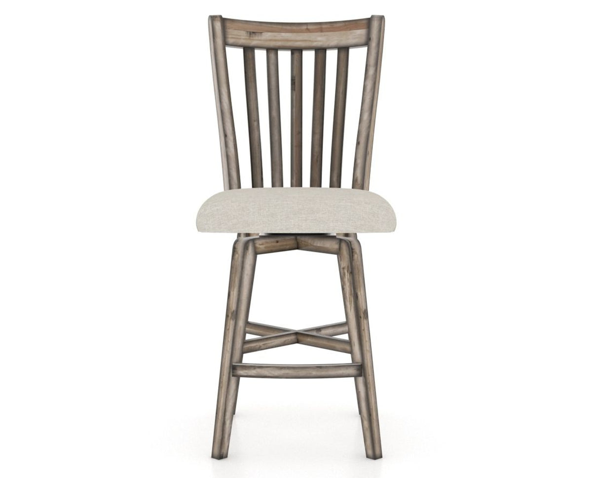 Canadel Champlain Swivel Counter Stool 7119 in TB Fabric and 72 Heritage Nature, front view