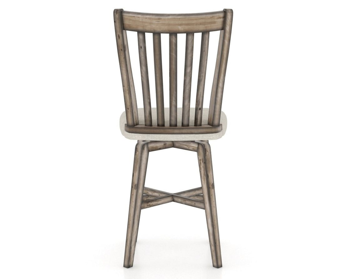 Canadel Champlain Swivel Counter Stool 7119 in TB Fabric and 72 Heritage Nature, back view