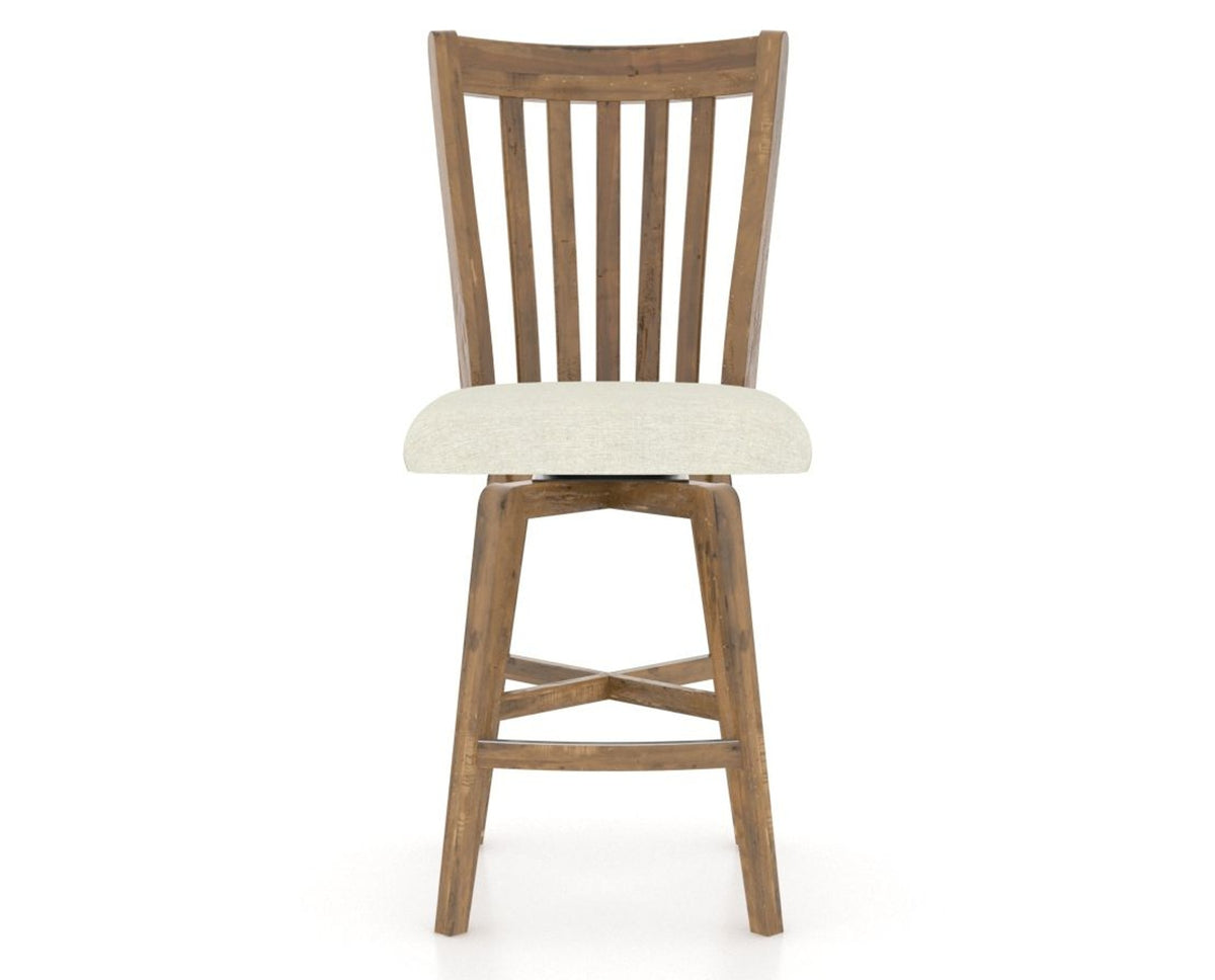 Canadel Champlain Swivel Counter Stool 7119 in Oak Washed & Fabric TW, front view