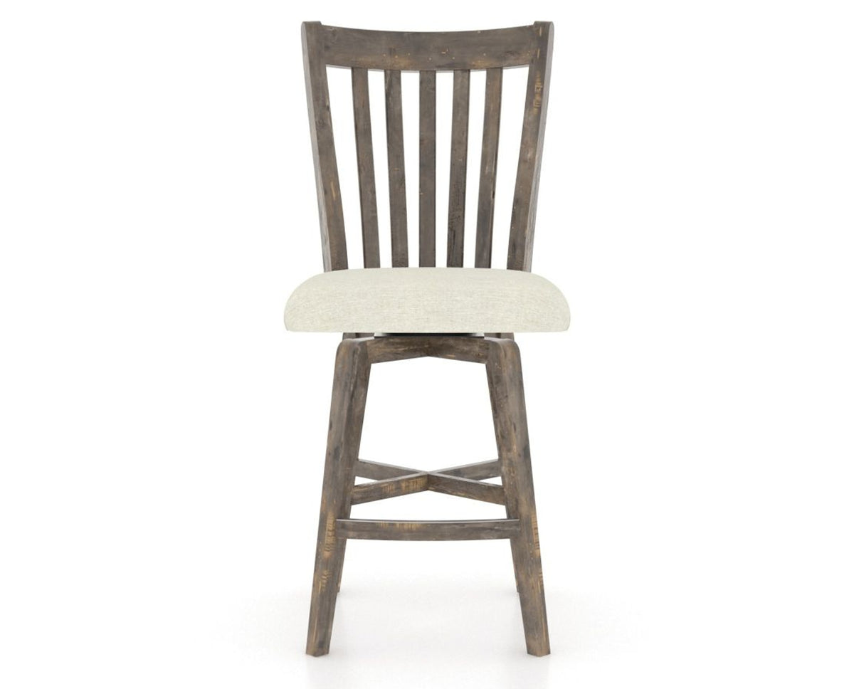 Canadel Champlain Swivel Counter Stool 7119 in TW Fabric and 08 Shadow, front view