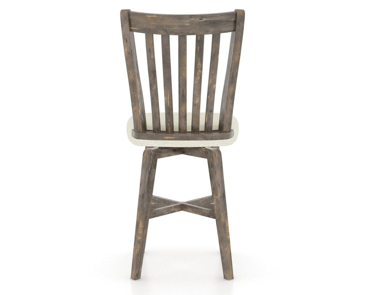 Canadel Champlain Swivel Counter Stool 7119 in TW Fabric and 08 Shadow, back view