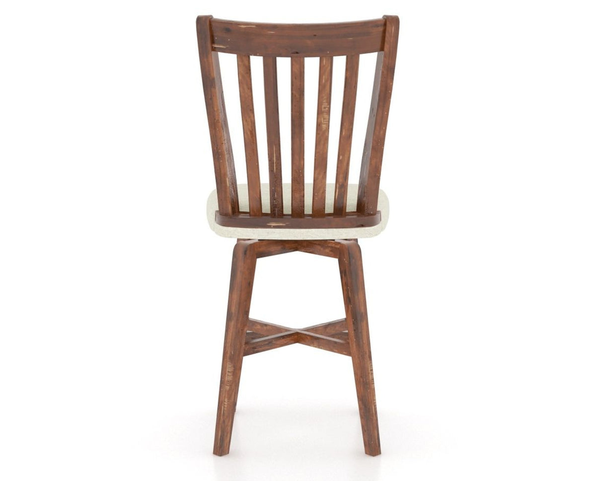 Canadel Champlain Swivel Counter Stool 7119 in TW Fabric and 33 Spice Washed, back view