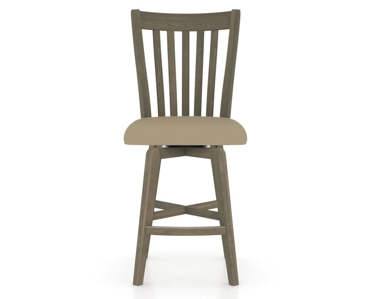 Canadel Swivel Counter Stool 7119 in XY Faux Leather and 08 Shadow, front view