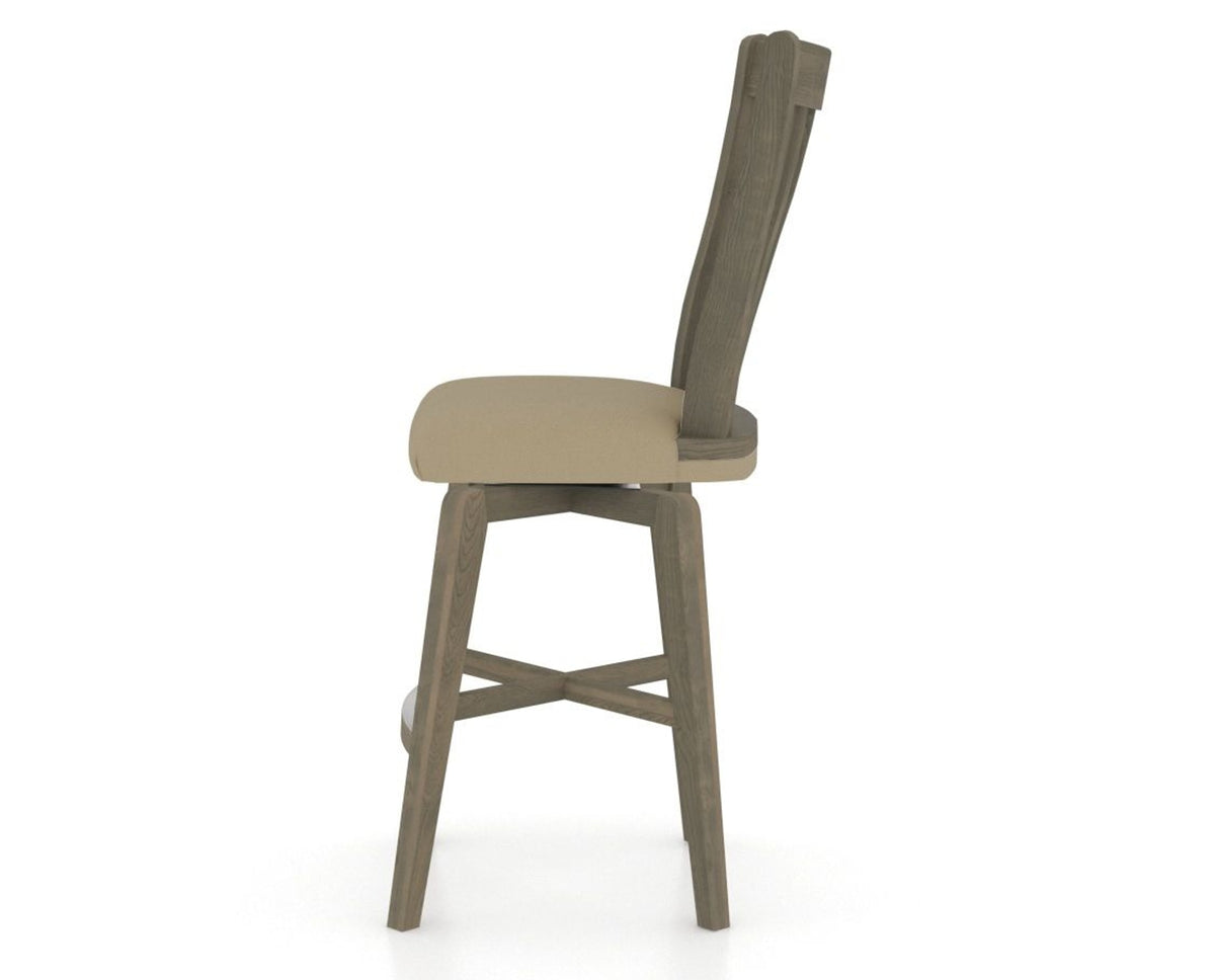 Canadel Swivel Counter Stool 7119 in XY Faux Leather and 08 Shadow, side view