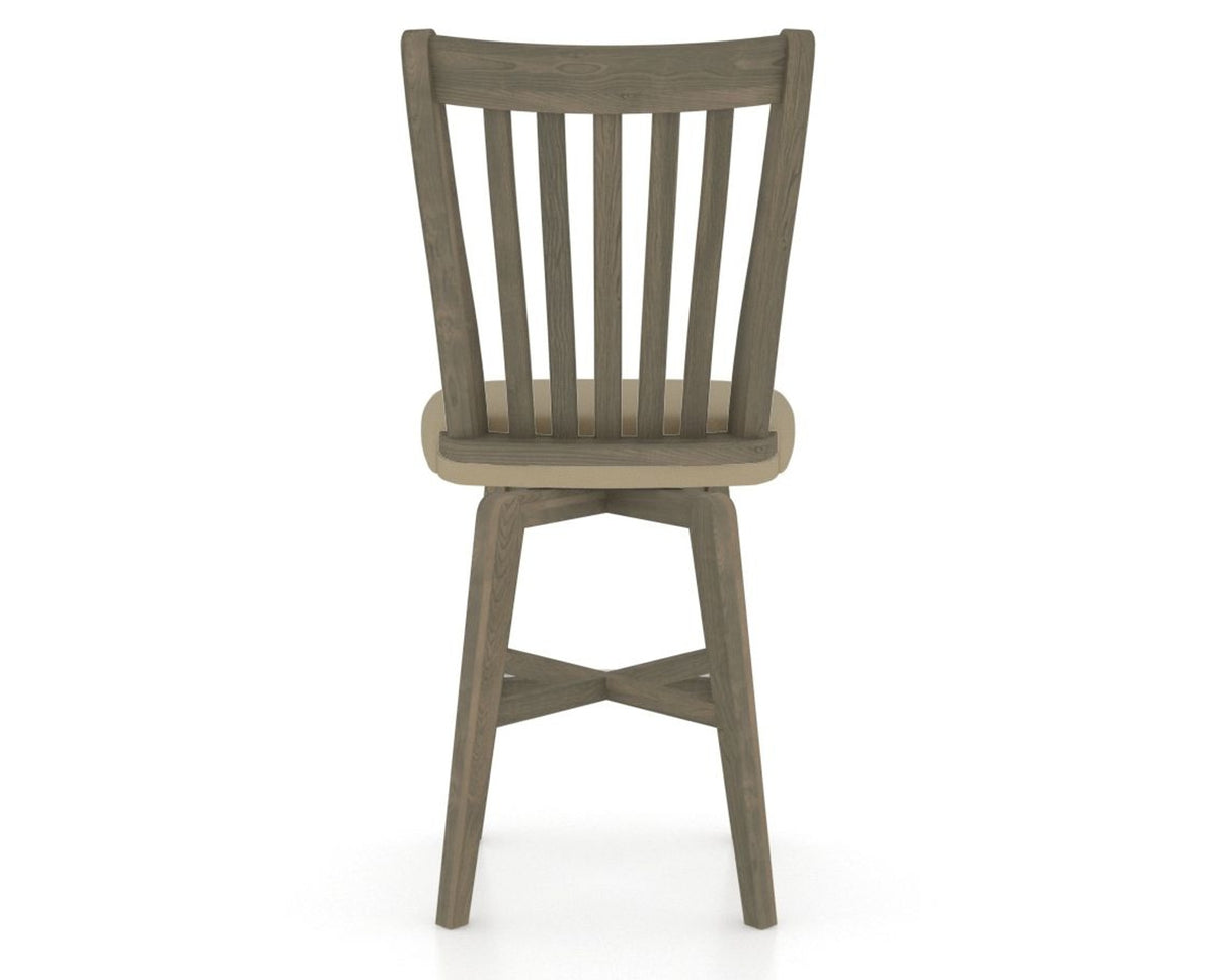 Canadel Swivel Counter Stool 7119 in XY Faux Leather and 08 Shadow, back view