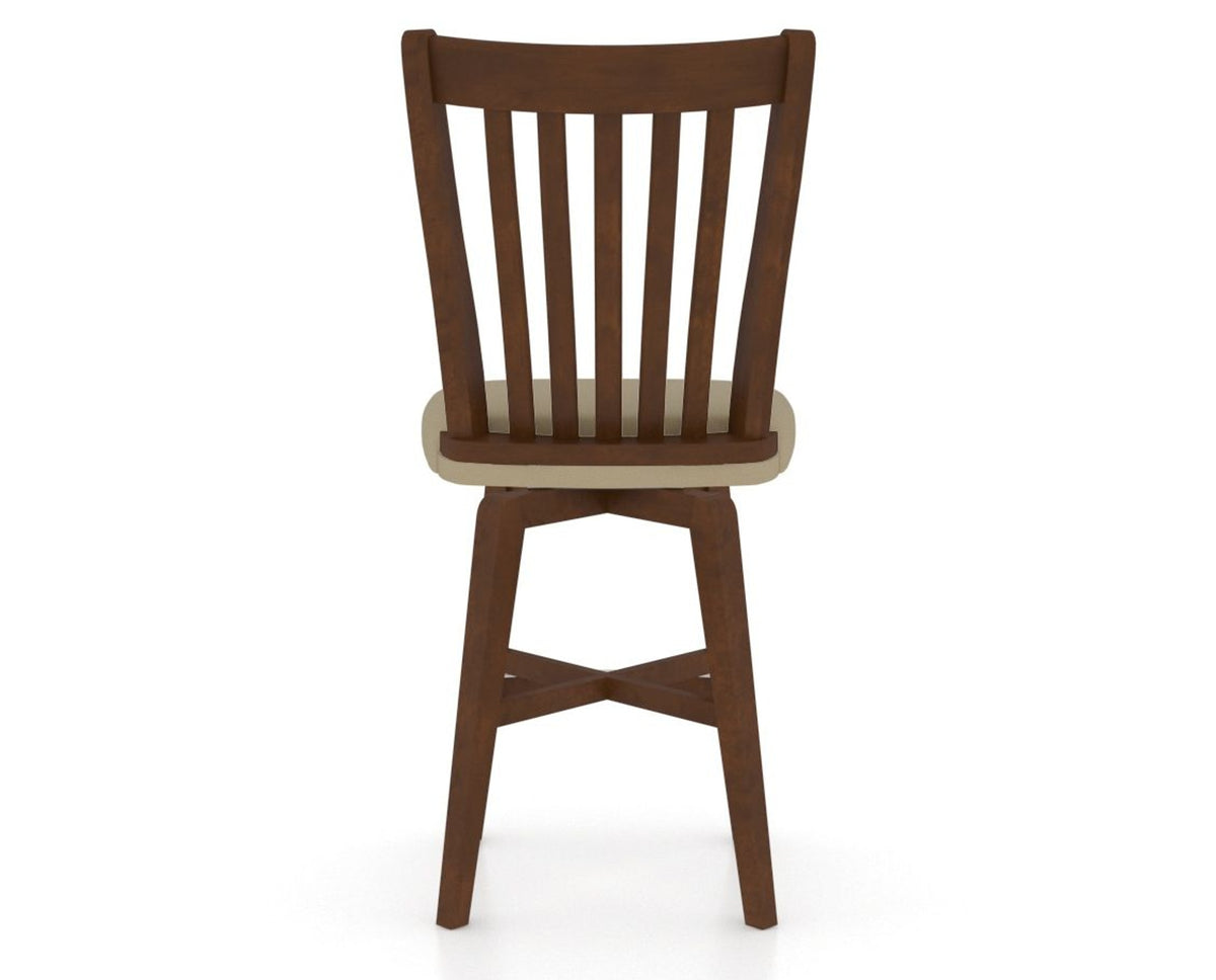 Canadel Swivel Counter Stool 7119 in XY Faux Leather and 19 Cognac Washed, back view