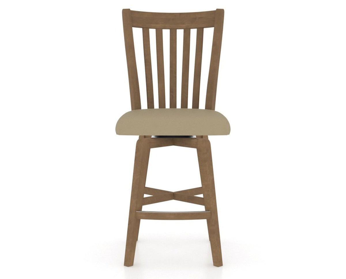 Canadel Swivel Counter Stool 7119 in XY Faux Leather and 25 Pecan Washed, front view