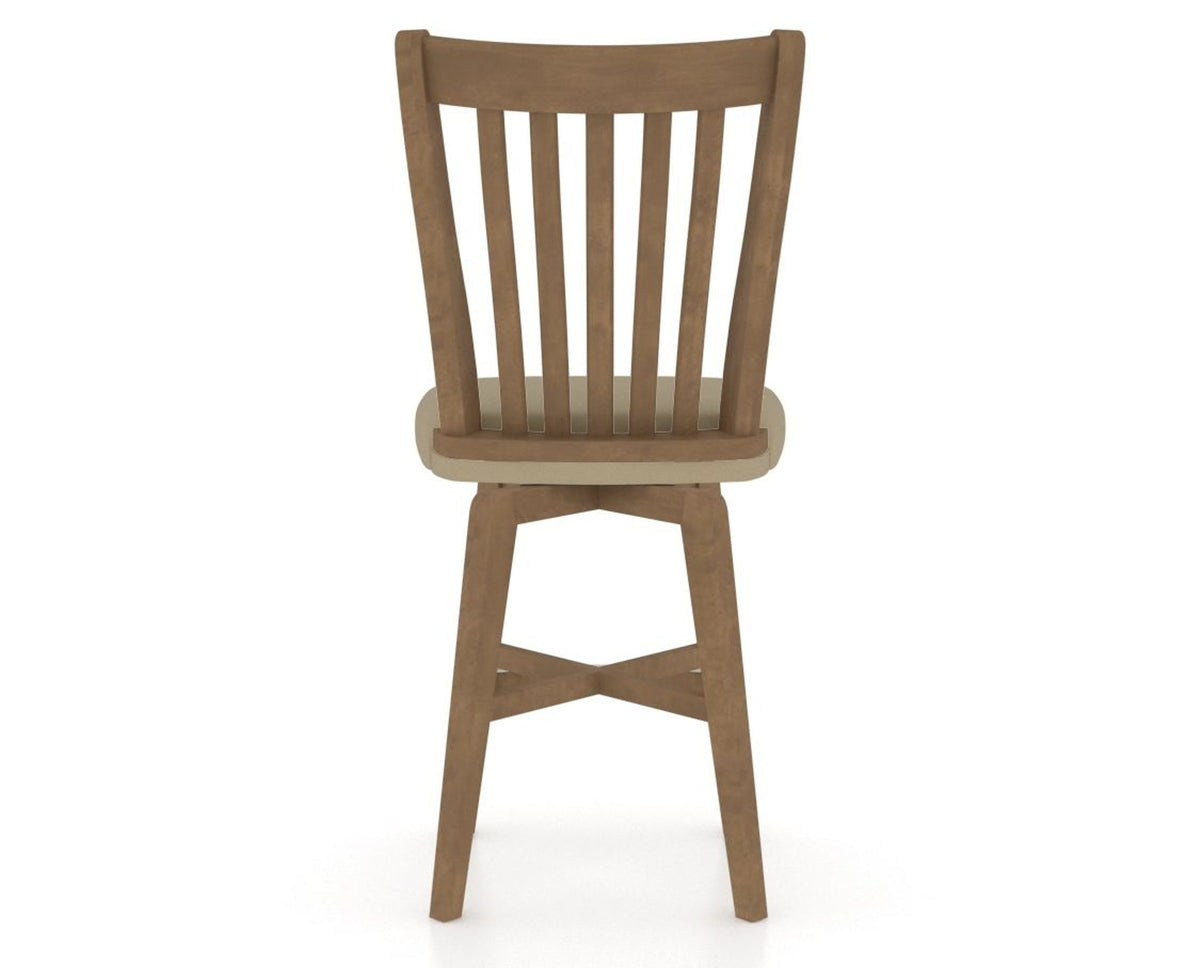 Canadel Swivel Counter Stool 7119 in XY Faux Leather and 25 Pecan Washed, back view