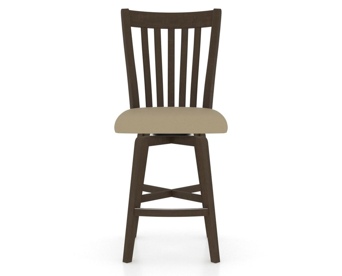 Canadel Swivel Counter Stool 7119 in XY Faux Leather and 29 Hazelnut Washed, front view