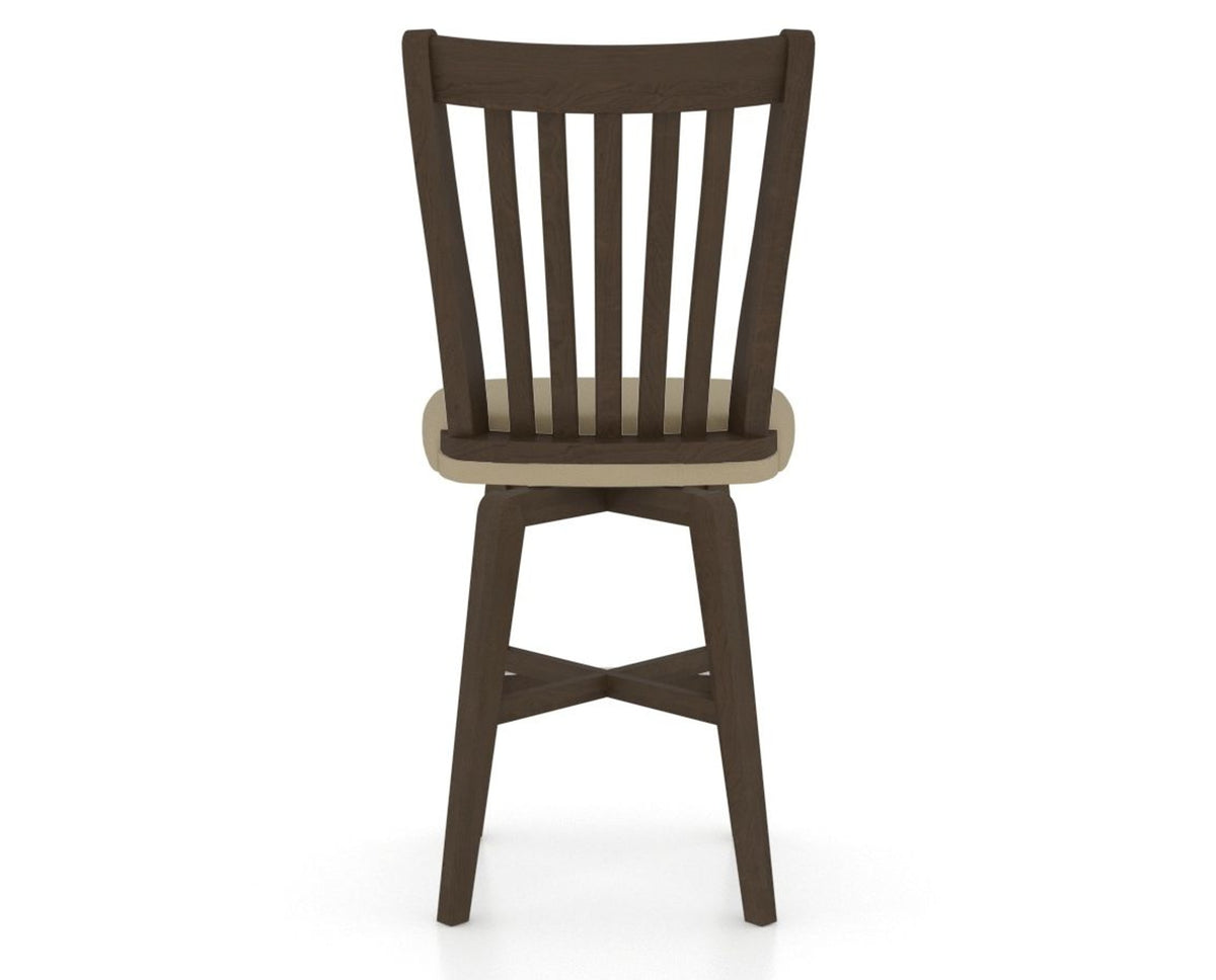Canadel Swivel Counter Stool 7119 in XY Faux Leather and 29 Hazelnut Washed, back view