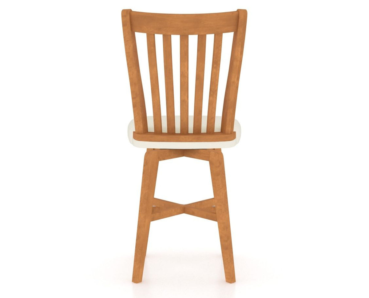Canadel Swivel Counter Stool 7119 in YJ Faux Leather and 01 Honey Washed, back view