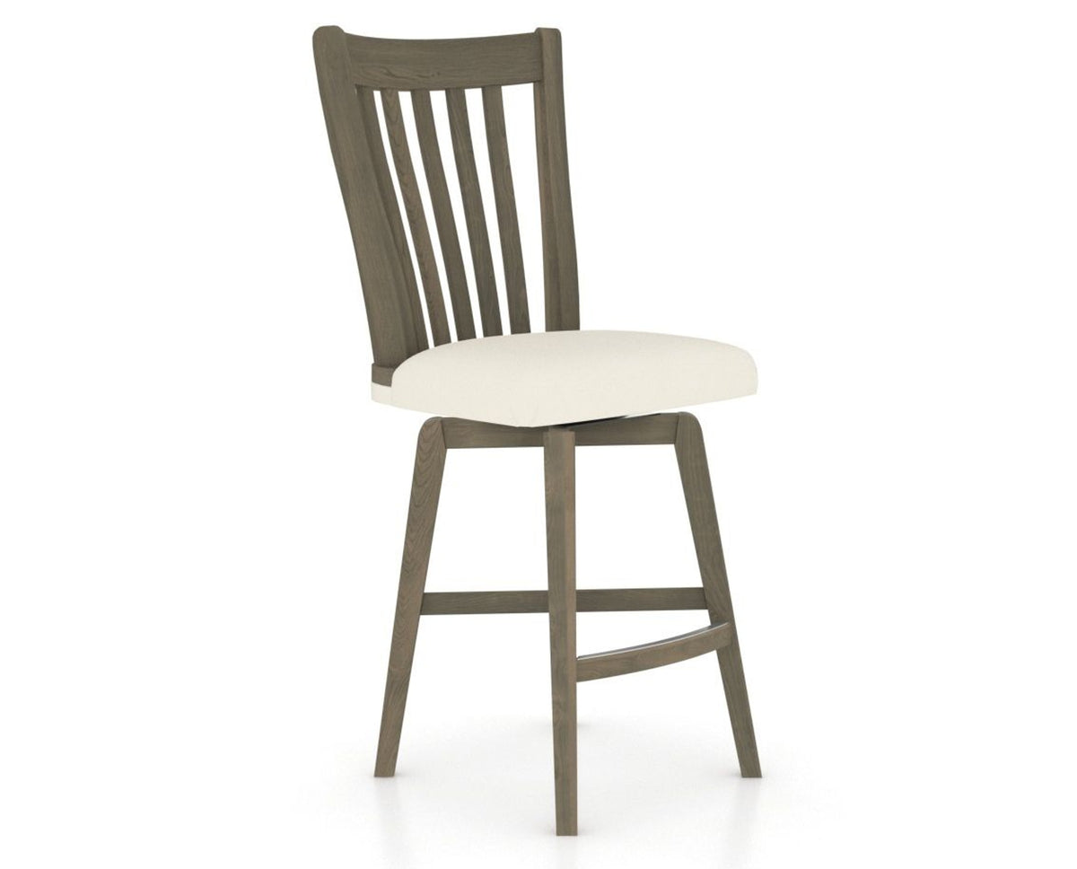 Canadel Swivel Counter Stool 7119 in YJ Faux Leather and 08 Shadow, three-quarter view