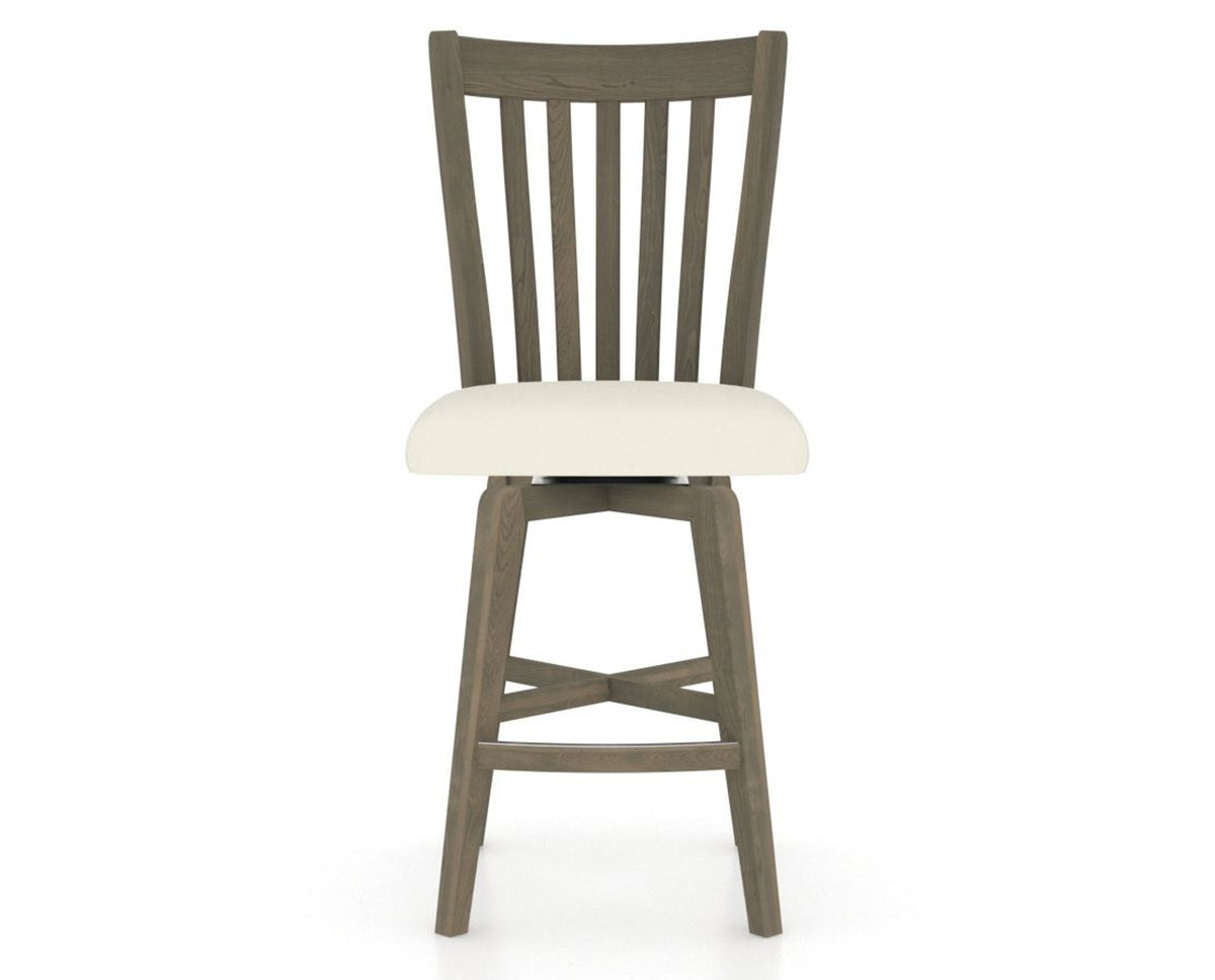 Canadel Swivel Counter Stool 7119 in YJ Faux Leather and 08 Shadow, front view