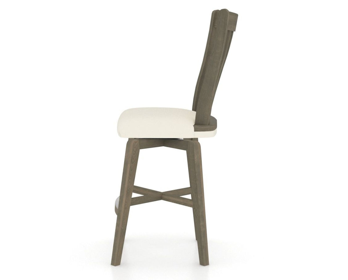 Canadel Swivel Counter Stool 7119 in YJ Faux Leather and 08 Shadow, side view