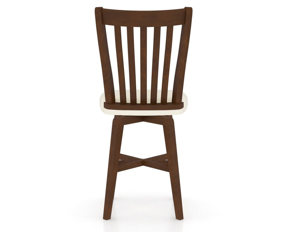 Canadel Swivel Counter Stool 7119 in YJ Faux Leather and 19 Cognac Washed, back view