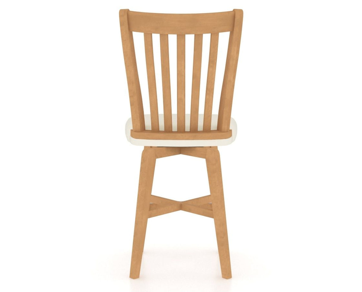 Canadel Swivel Counter Stool 7119 in YJ Faux Leather and 20 Caramel Washed, back view