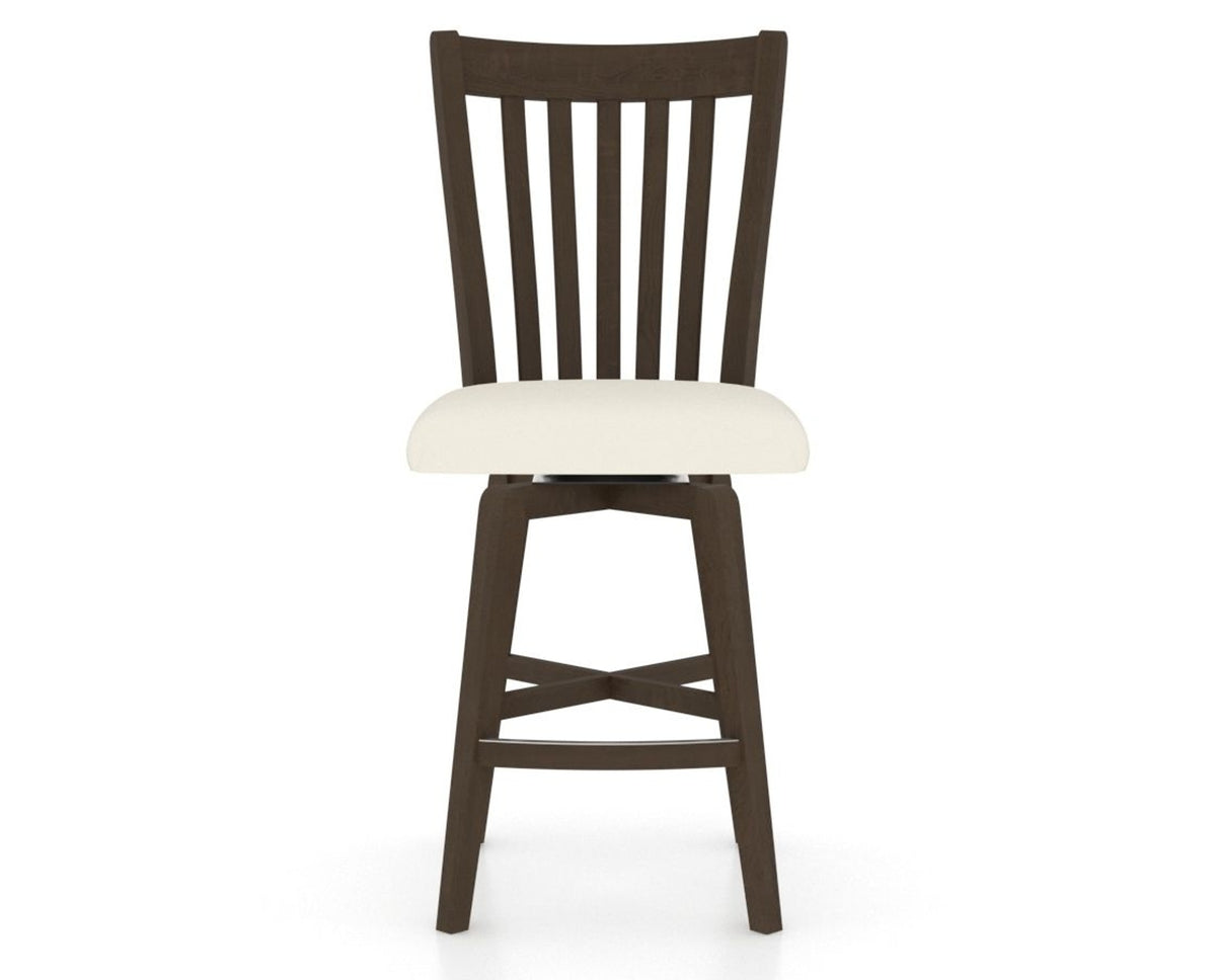 Canadel Swivel Counter Stool 7119 in YJ Faux Leather and 29 Hazelnut Washed, front view