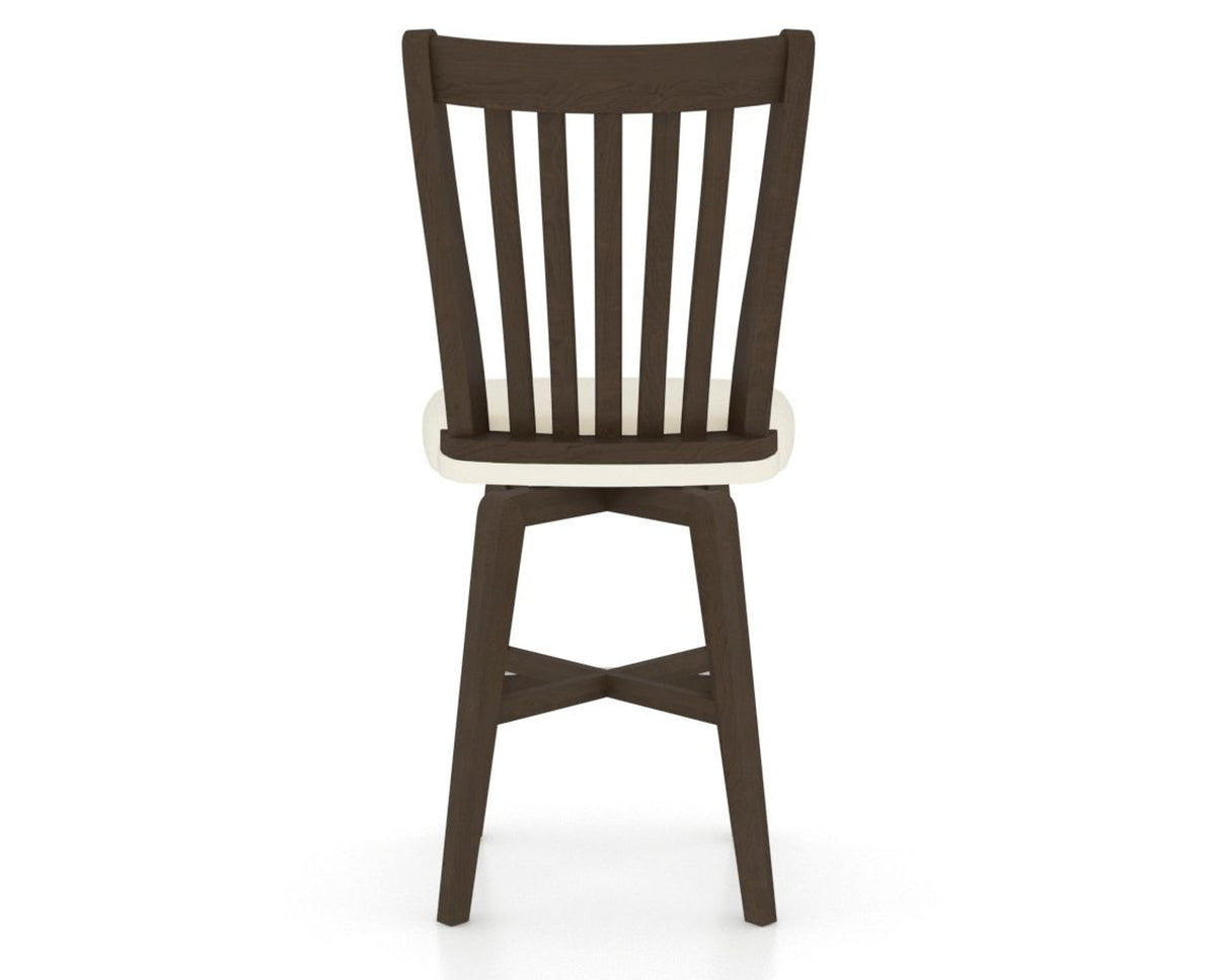 Canadel Swivel Counter Stool 7119 in YJ Faux Leather and 29 Hazelnut Washed, back view